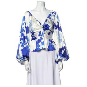 CAROLINE CONSTAS Silk Floral Print Blouse